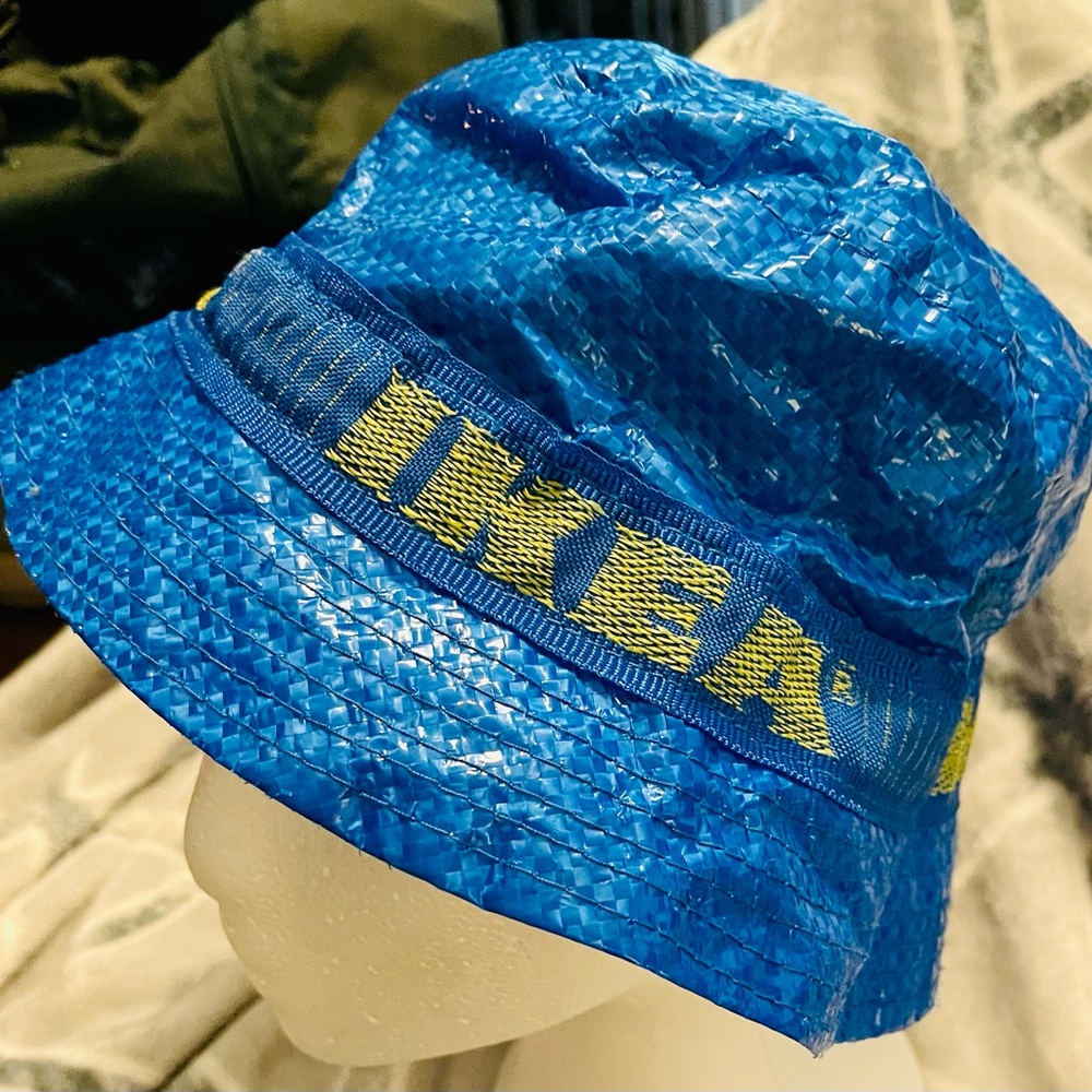 IKEA Bucket Hat with Lining And Vent Holes Rain Hat Sun Hat Blue Yellow